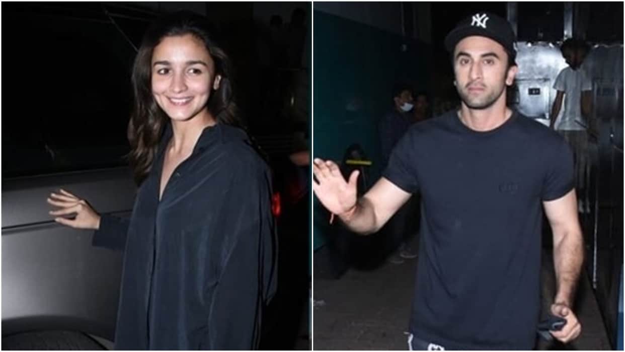 Ranbir kapoor and Alia bhatt were seen together for the first time after marriage twinning in black casuals