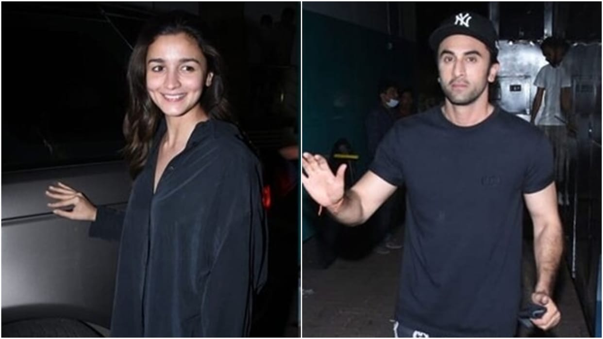 Ranbir kapoor and Alia bhatt were seen together for the first time after marriage twinning in black casuals