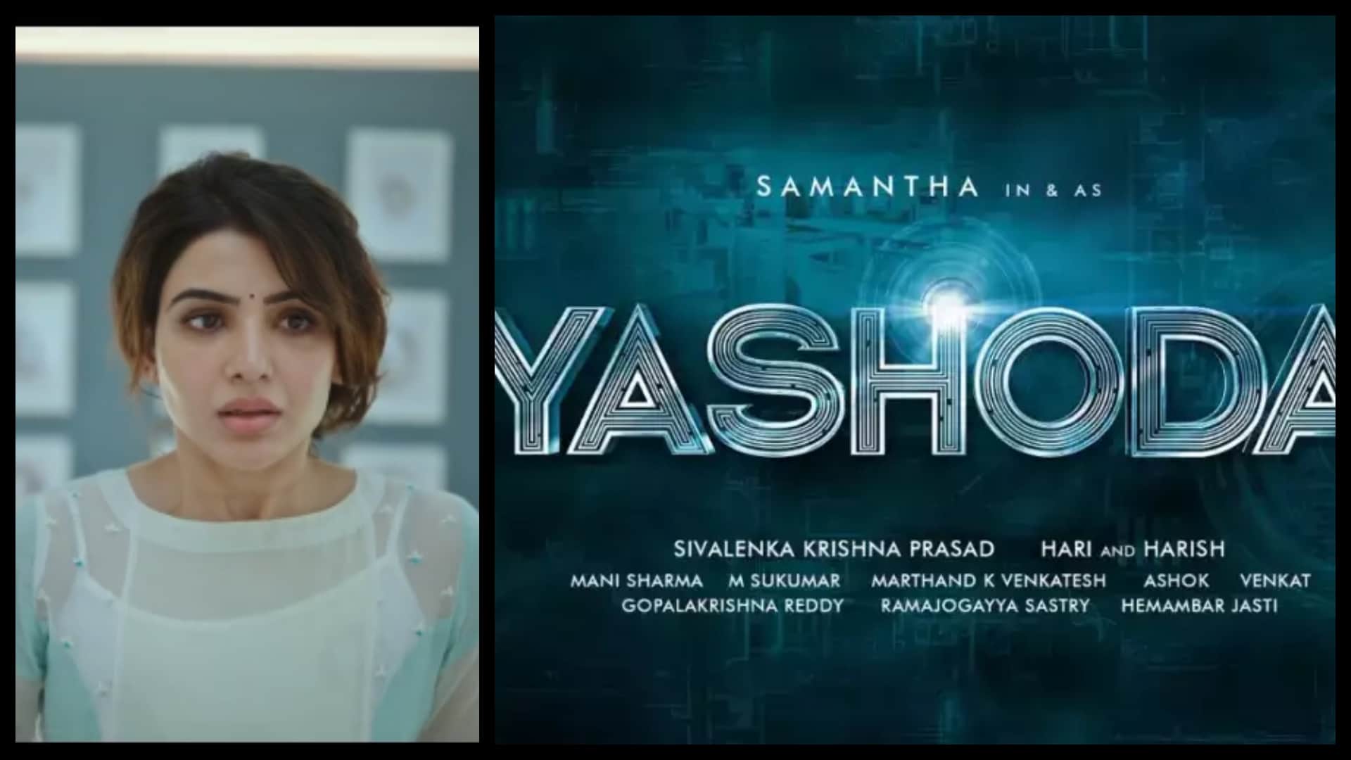 Yashoda trailer out on 27 october samantha ruth prabhu actions thriller film to release 11th november this yea