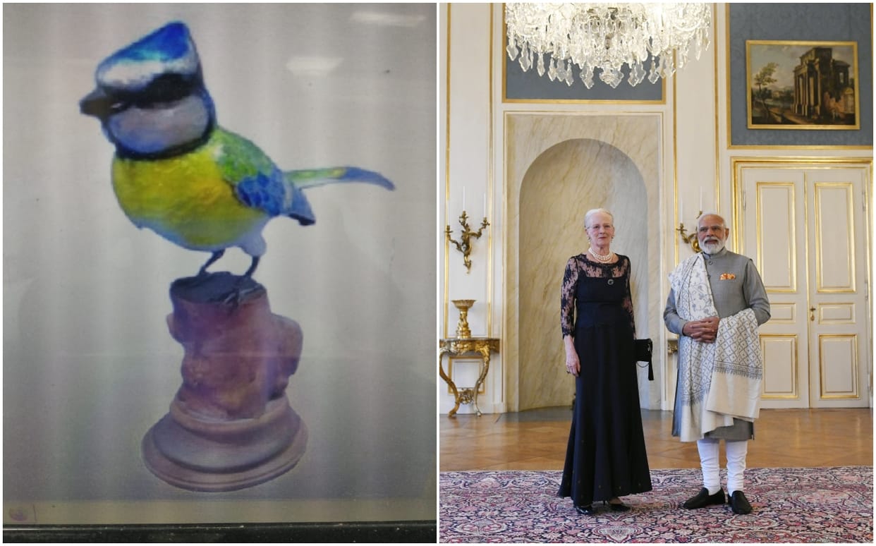 PM Modi in Europe presented design of bird with Banarasi minakari to  Queen of Kingdom of Denmark