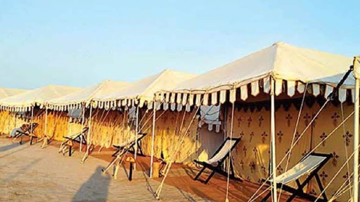 tent city in banaras varanasi from Navratri to Shivratri in bank of ganga paar reti on  lines of Run of Kutch