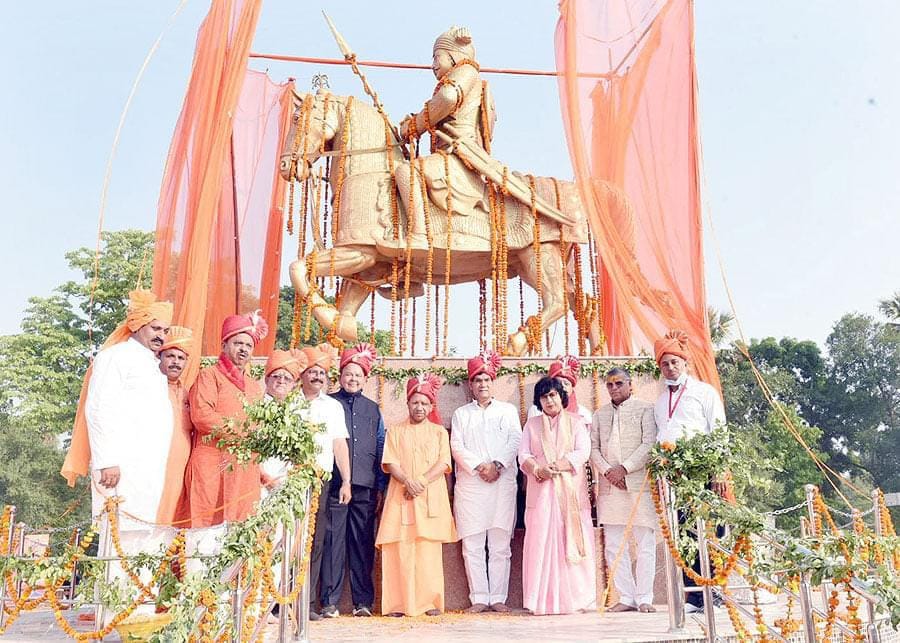 Ayodhya: The Chief Minister inaugurated the statue of Maharana Pratap at Guptar Ghat, said - such a temple will never be built or will ever be built