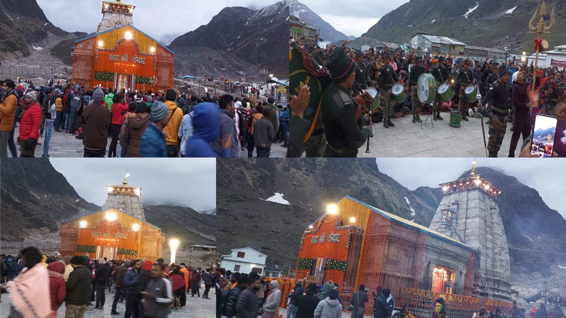 kedarnath Dham doors Opening Exclusive Photos, devotee dance on dhol, Char dham yatra 2022