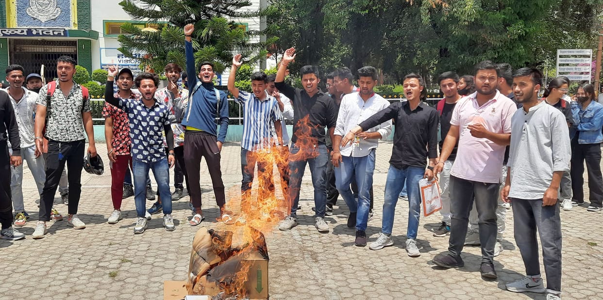 Students protested.