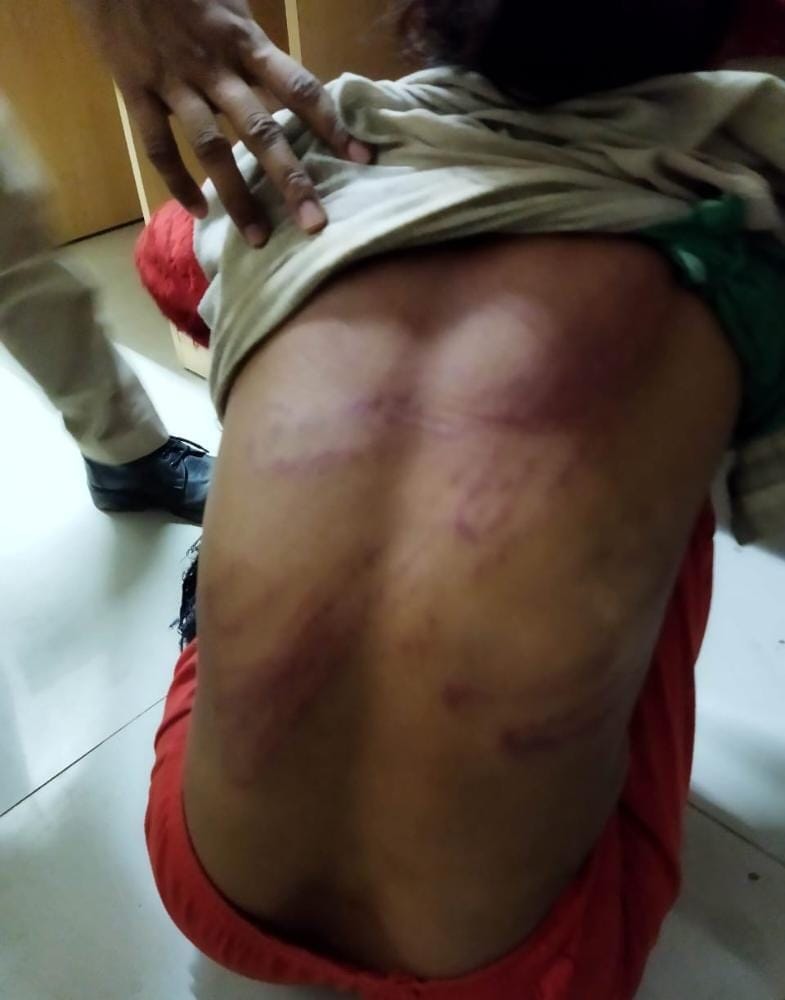 The woman was charged with theft, ruthlessly beaten up