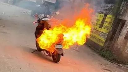 ev fire incidents in india electric scooter fire news electric vehicle fire incidents Electric two-wheeler vehicle battery explodes in Karimnagar district Telangana
