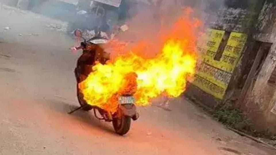 Electric vehicle battery explodes in Telangana, no one injured