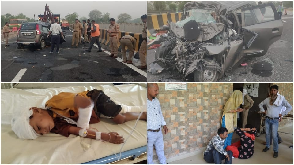 yamuna expressway accident car accident due to over speeding in Mathura