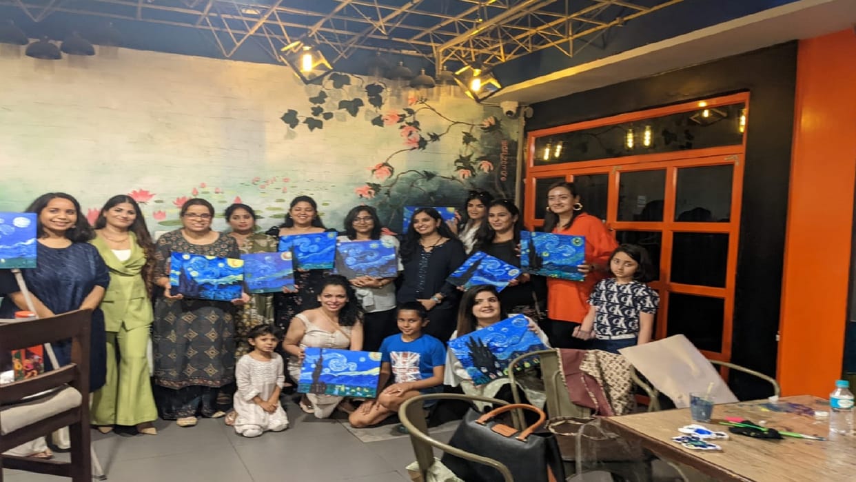 Children and women showed talent in paint party
