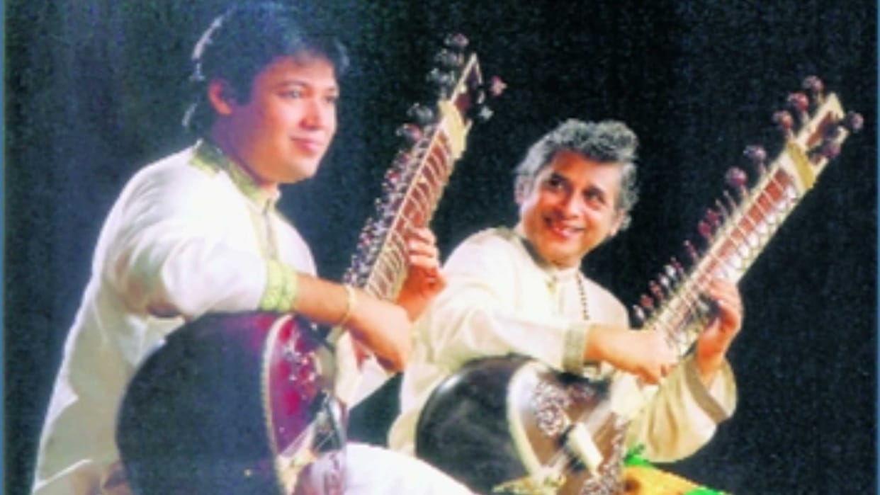 Renowned musician and sitar player Debu Chaudhuri and Prateek Chaudhuri