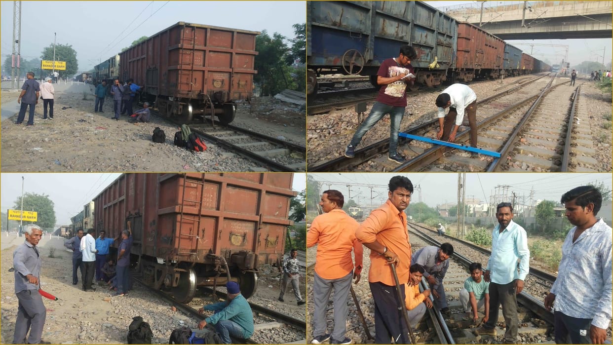 Goods train derailed in Bahadurgarh of Haryana