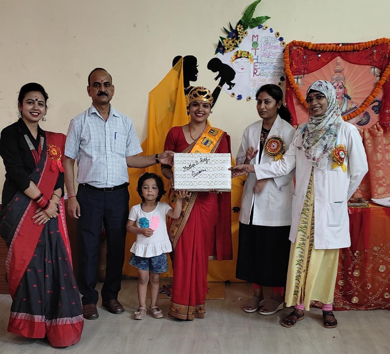 Mother's Day Queen's crown decorated on Soumya's head