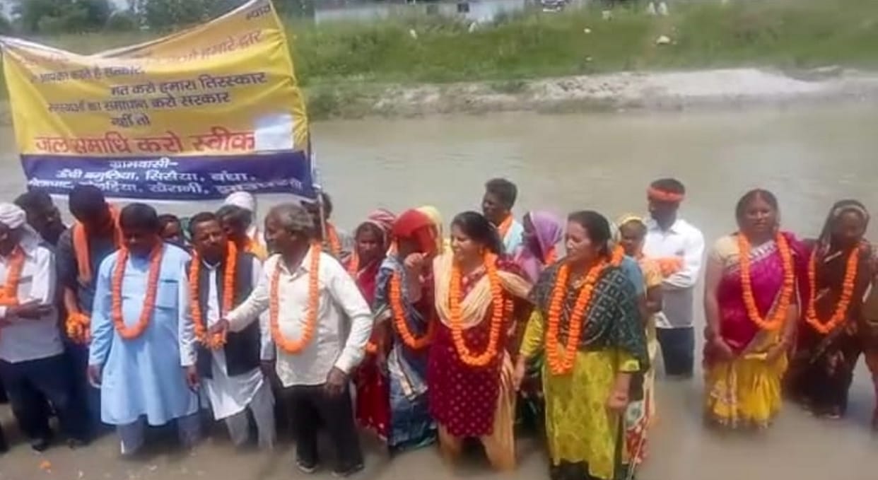 Villagers took symbolic jal samadhi to atone for the defeat of CM Pushkar Singh Dhami from Khatima