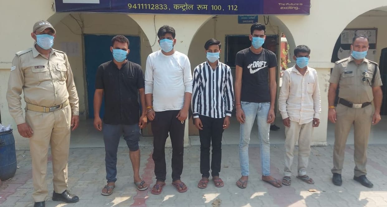 Fighting among employees, challan of five