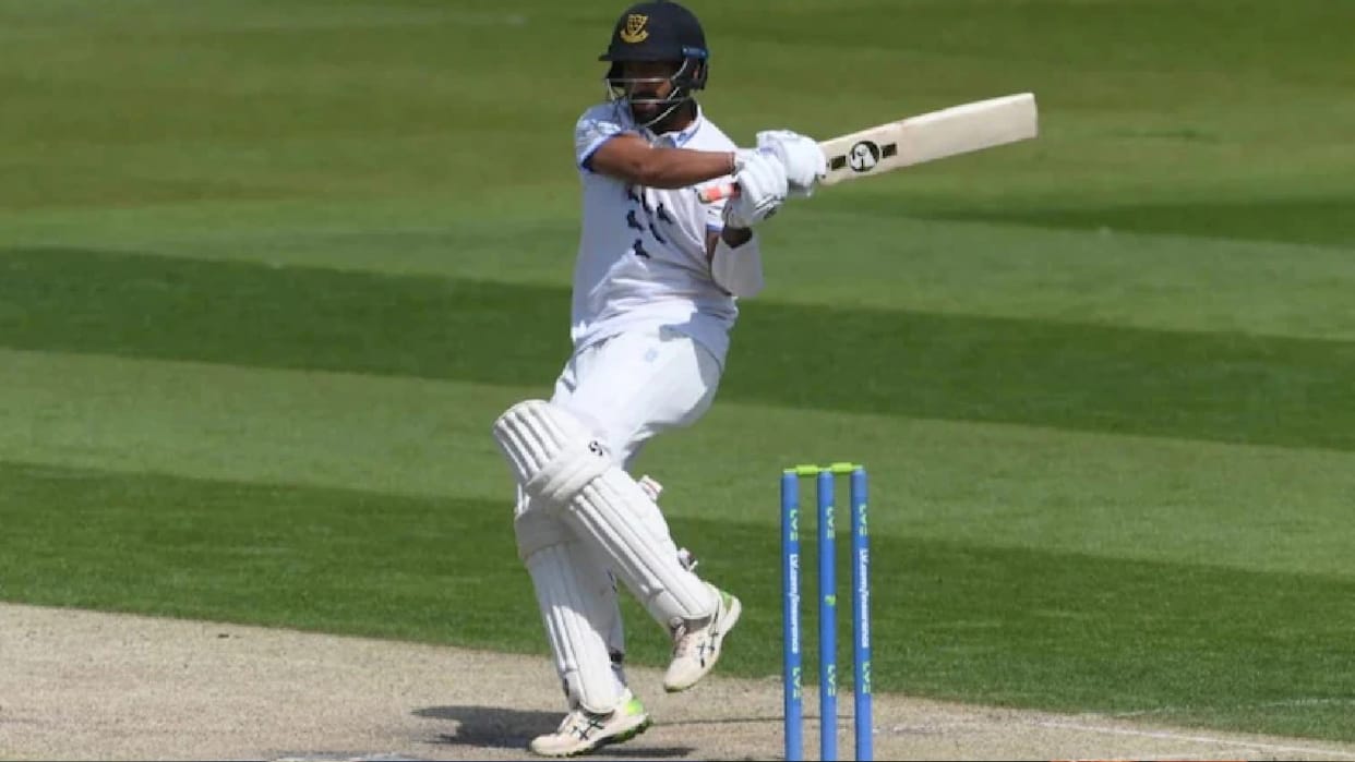 Cheteshwar Pujara Hits fourth century in County Championship hits Shaheen Afridi for six