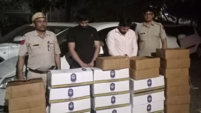 सिक्का कॉलोनी चौकी पुलिस द्वारा अवैध शराब के साथ पकड़े गए आरोपी।