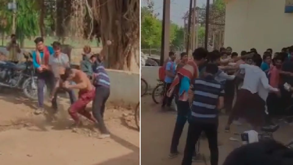 Gwalior: Two groups clashed over the first jump in the swimming pool, kicked and punched, beating with a belt on the middle road