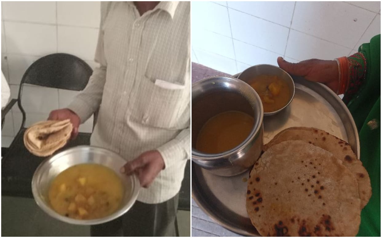 Patients are getting half-burnt bread and half a bowl of lentils and vegetables
