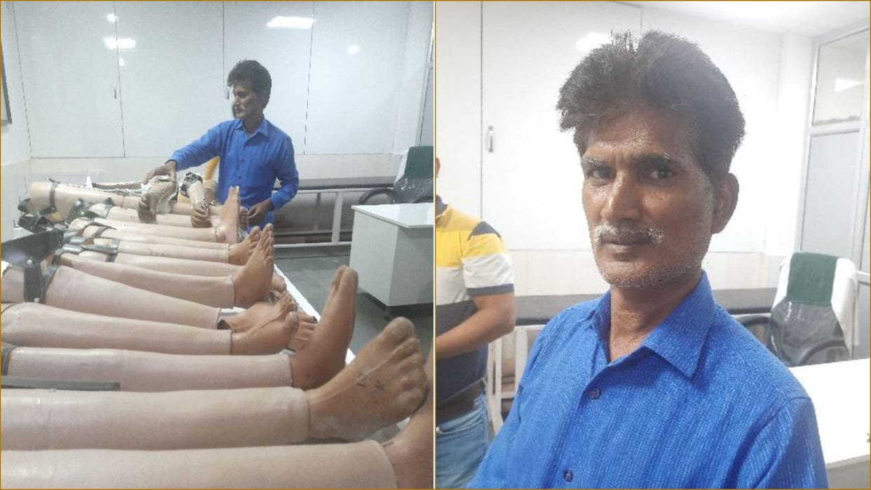 Pradeep is giving happiness to the disabled by preparing artificial hands and feet for them in Hisar of Haryana