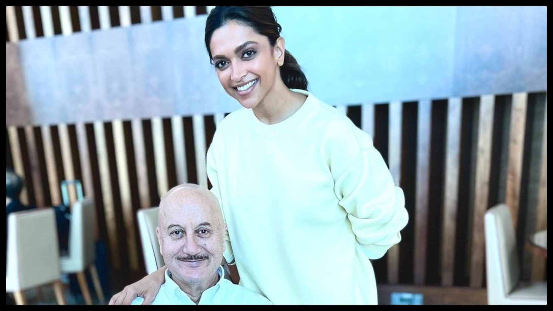 Anupam Kher poses with Deepika Padukone at Dubai airport and says he is proud of her