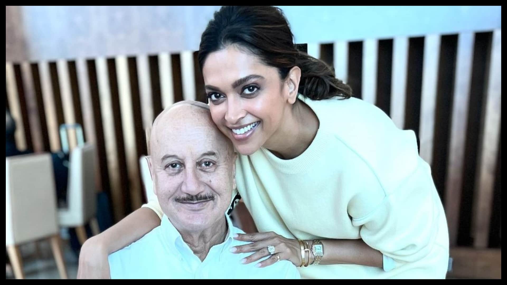 Anupam Kher poses with Deepika Padukone at Dubai airport and says he is proud of her