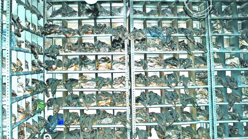 two thousand ashes kept at the Tajganj cremation ground in Agra