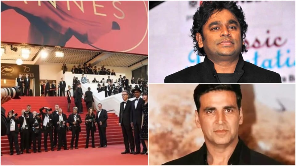 Cannes festival 2022 Akshay Kumar Ricky Kej indian cimena celebrities walk Red Carpet along with Anurag Thakur