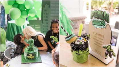 Kim Kardashian celebrated son Salm's third birthday in hulk theme based party pictures went viral on social media