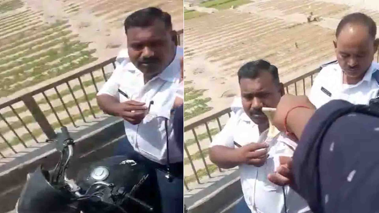 Video of Illegal recovery from trucks goes viral, SP suspends traffic policemen