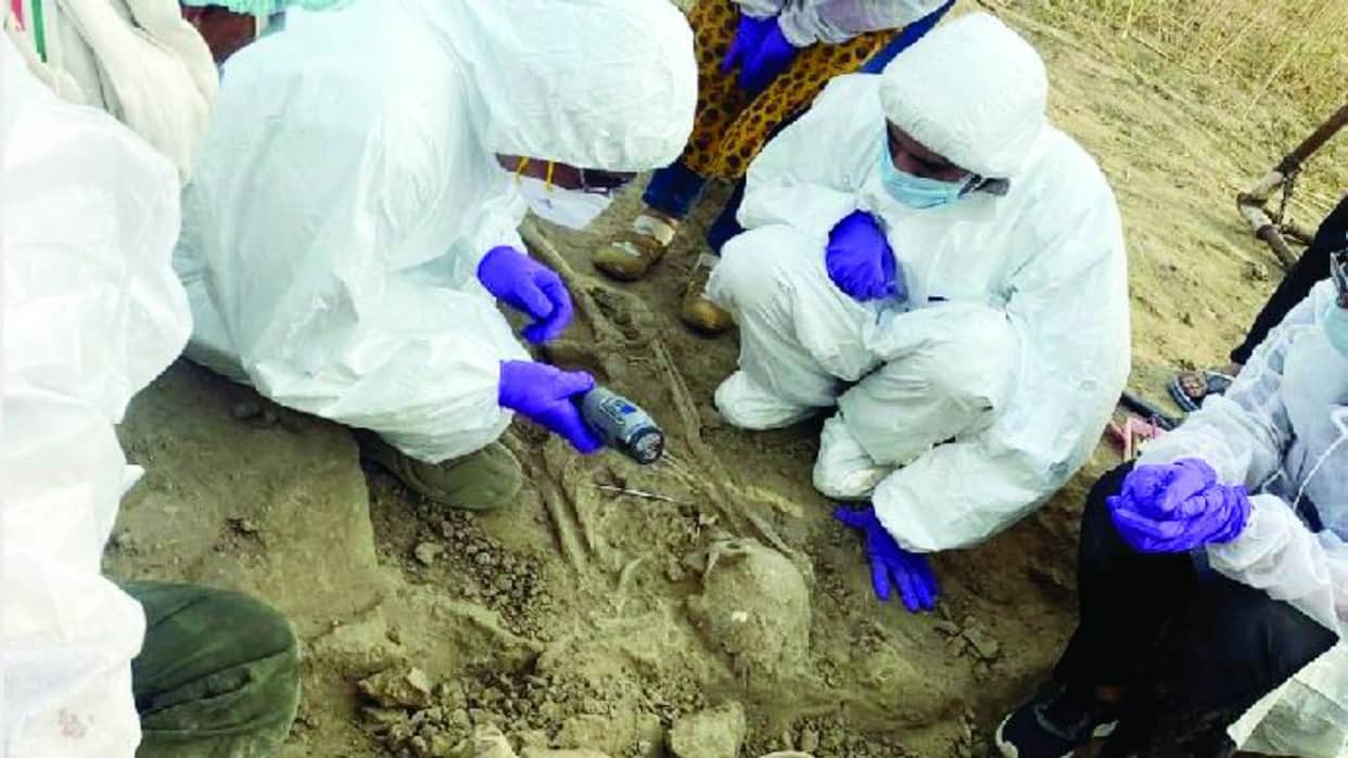 Seven thousand year old skeletons of women found in Rakhigarhi of Hisar