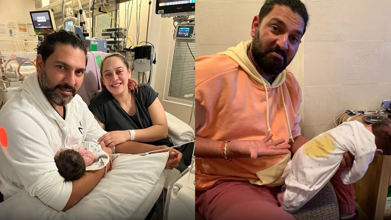 Yuvaraj Singh shares first Pic of his Son after Four months says I am still learning but hazel is Expert