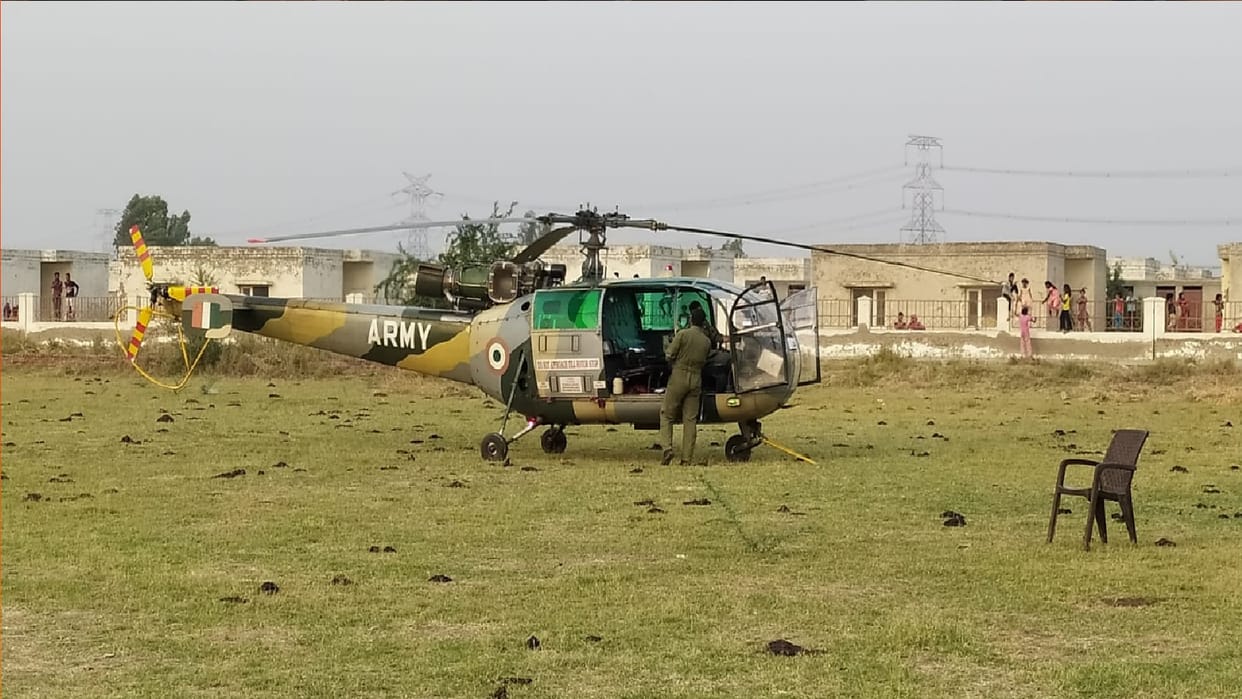 Army helicopter had to land in village due to technical fault