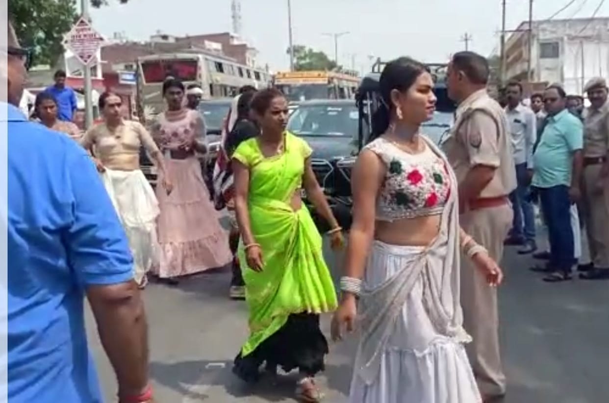 The eunuchs created a ruckus in front of the police station
