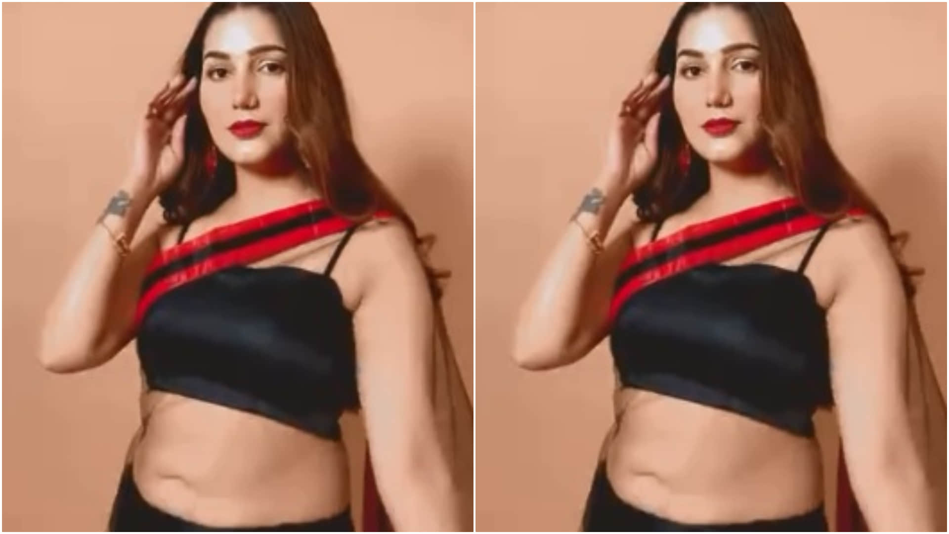 sapna choudhary sizzling look in bold white bustier outfit see pics