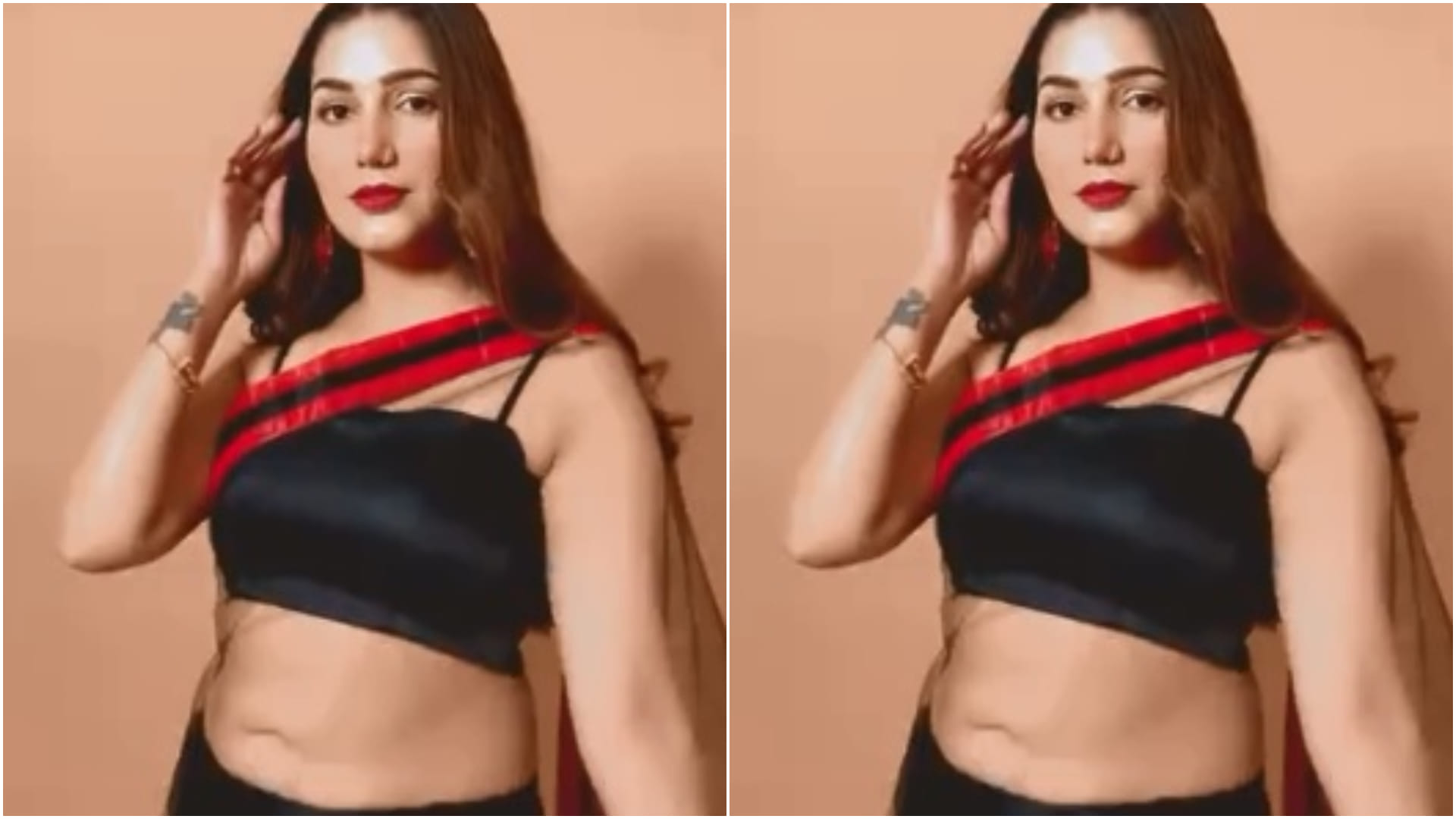 sapna choudhary sizzling look in bold white bustier outfit see pics