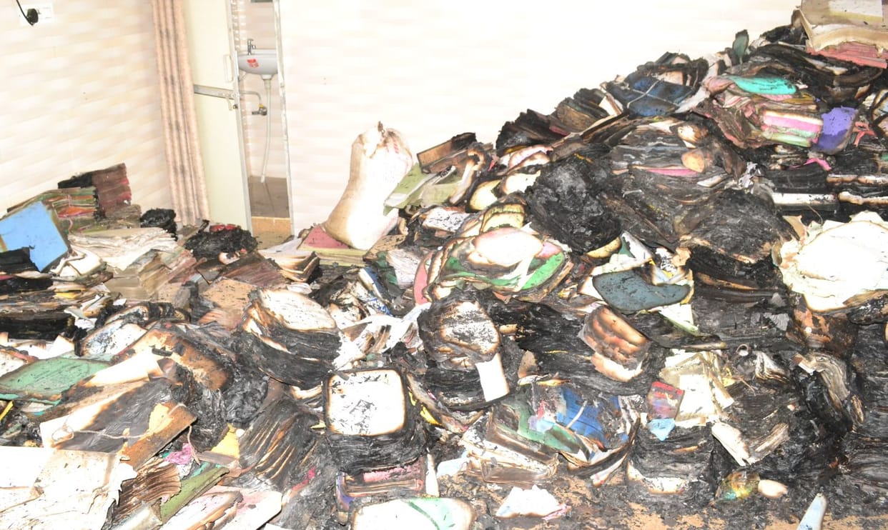 Fire burns the offices of two executive engineers