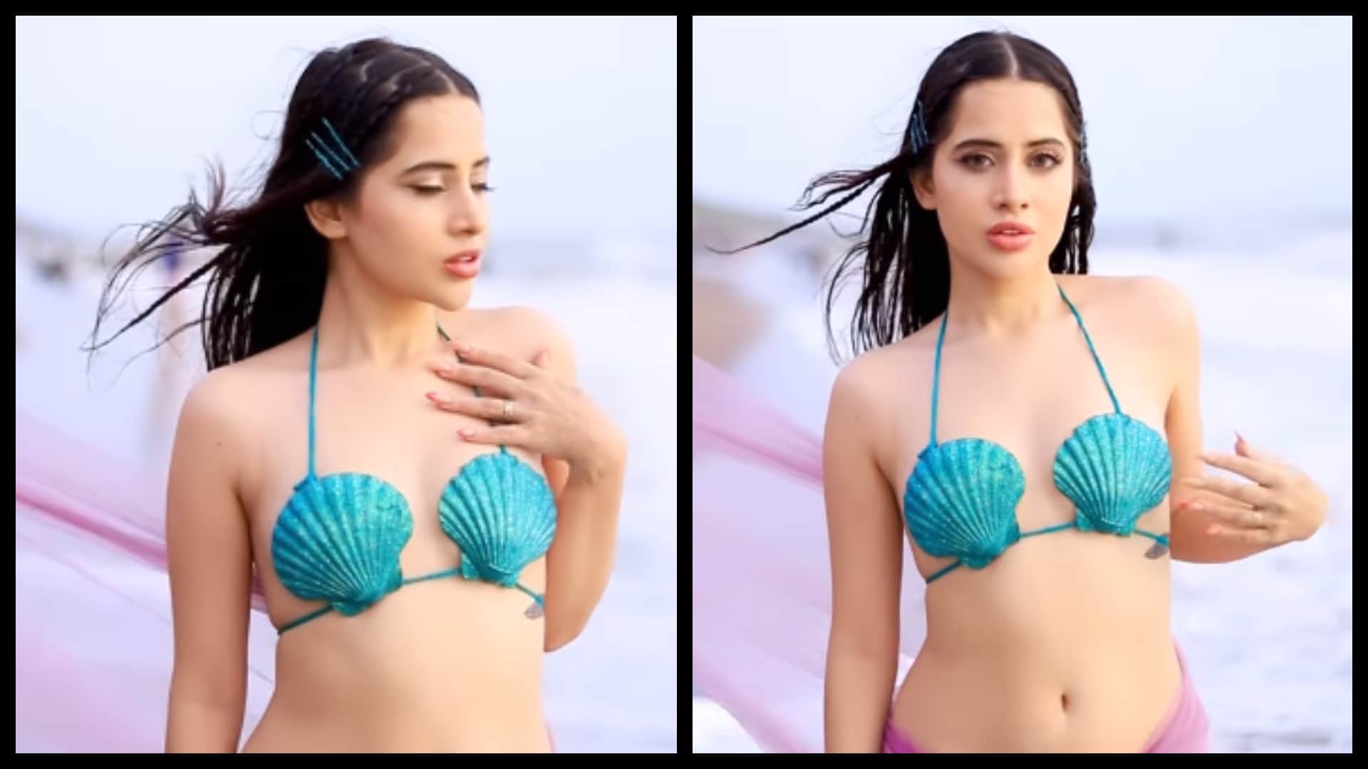 Urfi Javed get brutally trolled for wearing a rope net in her new video netizens said ye to hadd ho gayi madam