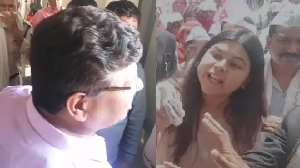 SDM said to the state vice president of Aam Aadmi Party- 'Hut from here, you just shut up nonsense lady'