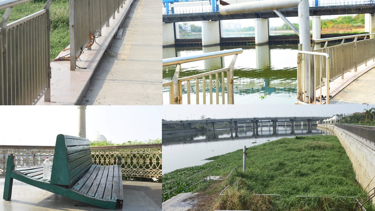 Gomati river front of Lucknow in bad condition today.