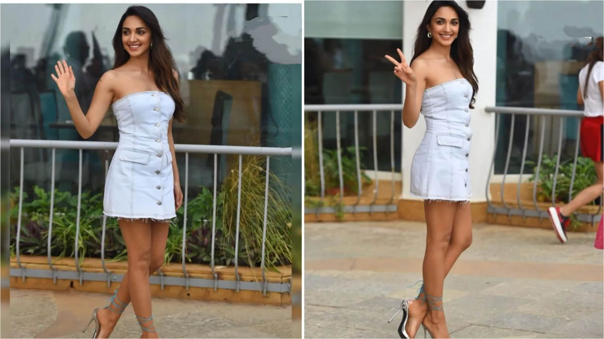 kiara advani look gorgeous in mini strapless denim dress perfect for lunch date
