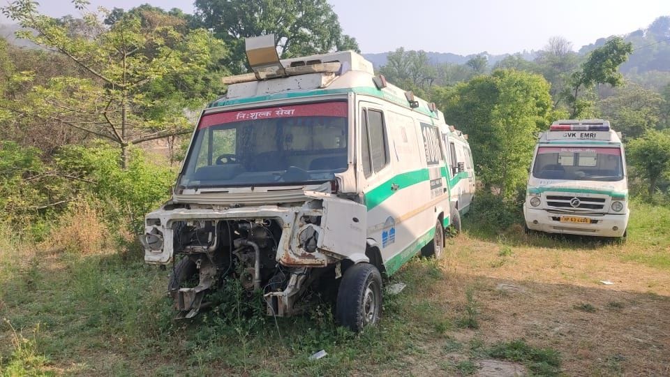 Three sour ambulances are standing in Neri health sub-centre, getting trouble