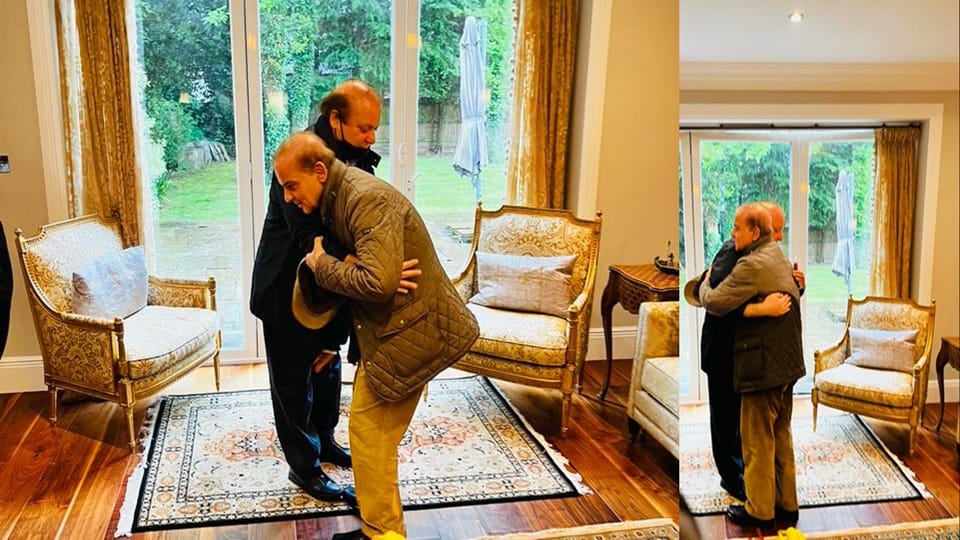 Pakistan PM Shehbaz Sharif meets older Brother Nawaz Sharif in London