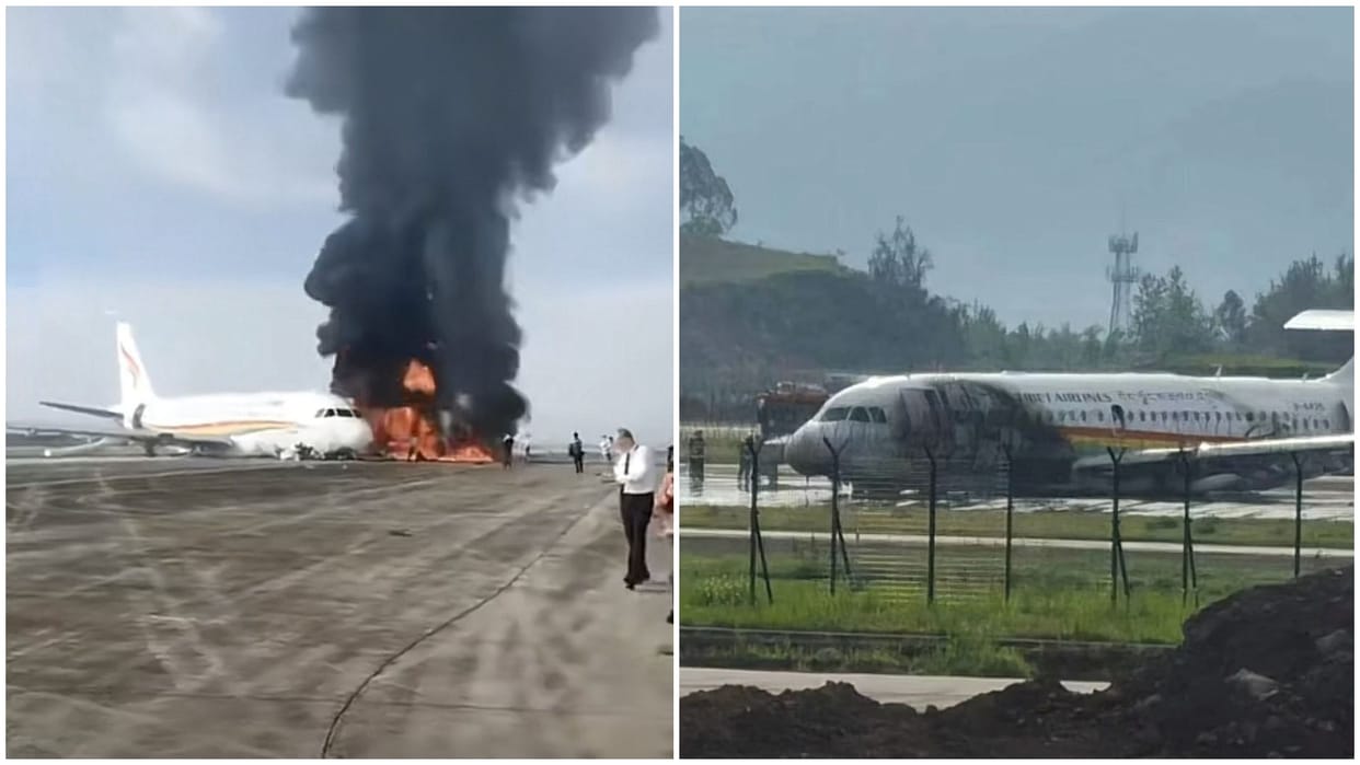 Tibet Airlines Jet Overruns Runway, Catches Fire In China passengers injured news in hindi