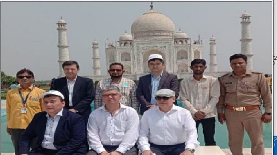 Uzbekistan's Deputy Foreign Minister Furkat Siddikov visits Taj mahal Agra