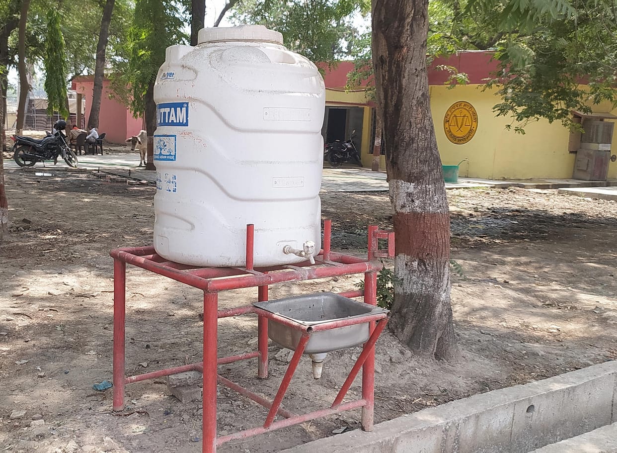Temporary drinking water tank lying dry for six months