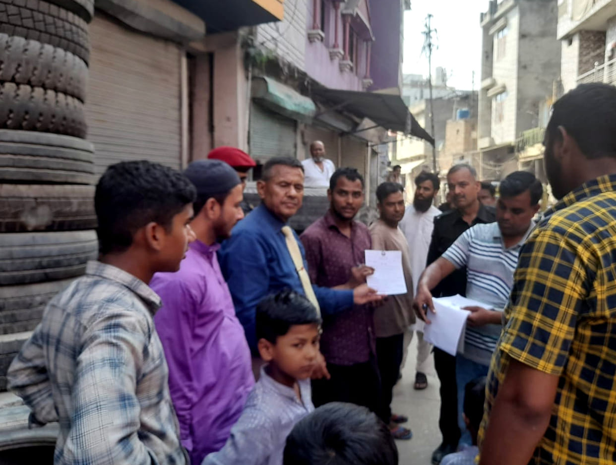 Encroachment on the banks of Dhamola was demolished with JCB