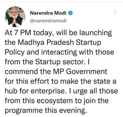 Indore: PM Modi will launch the startup policy of MP, will address the startup community, there will be different sessions