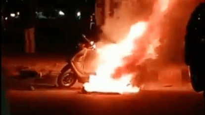 Pure EV Electric Scooter Fire Pure EV EPluto 7G electric scooter catches fire in Patan Gujarat