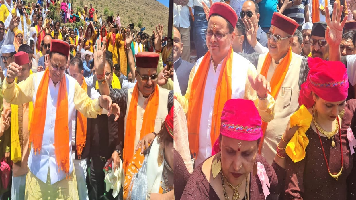 CM Pushkar Singh Dhami and cabinet minister danced, increased enthusiasm on artists, Bhadraj Mela became memorable, See Photos