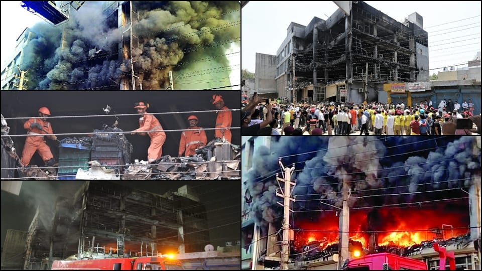 mundka fire case building illegally built in 500 yards on lal dora land there was no map pass no noc taken from fire department